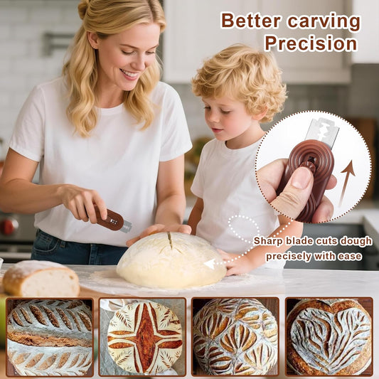 Bread Lame Dough Scoring Knife, Bread Scoring Tool,Upgraded Retractable & Magnetic Design, Anti-Slip Handle V1258-DP02-B-1404
