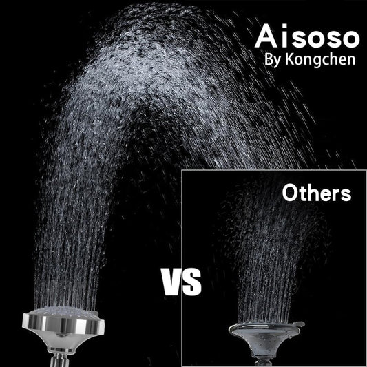 Shower Head High Pressure Rain Fixed Showerhead 5-Setting with Adjustable Metal Swivel Ball Joint - Relaxed V1258-DP02-B-1405