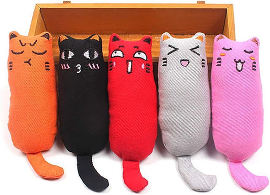 Petluno 5Pcs Bite Resistant Catnip Toy for Cats,Catnip Filled Cartoon Mice Cat Teething Chew Multicolor V1258-DP02-B-1462