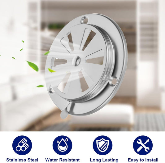 2 PCS BBQ Grill Smoker Air Vent Set, Adjustable Stainless Steel Grill Vent Damper for Controlling Airflow, V1258-DP02-B-1470
