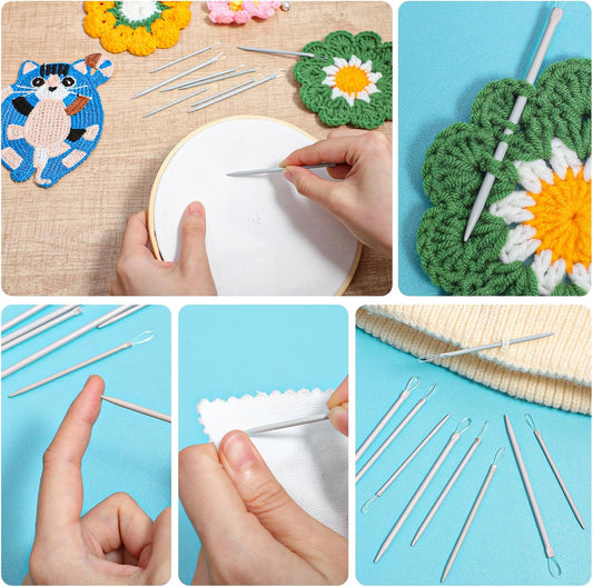 9 PCS Wool Yarn Needles, Darning Needle Nylon Thread Rope Threader Large Eye Tapestry Needle for Weave Hand V1258-DP02-B-1471