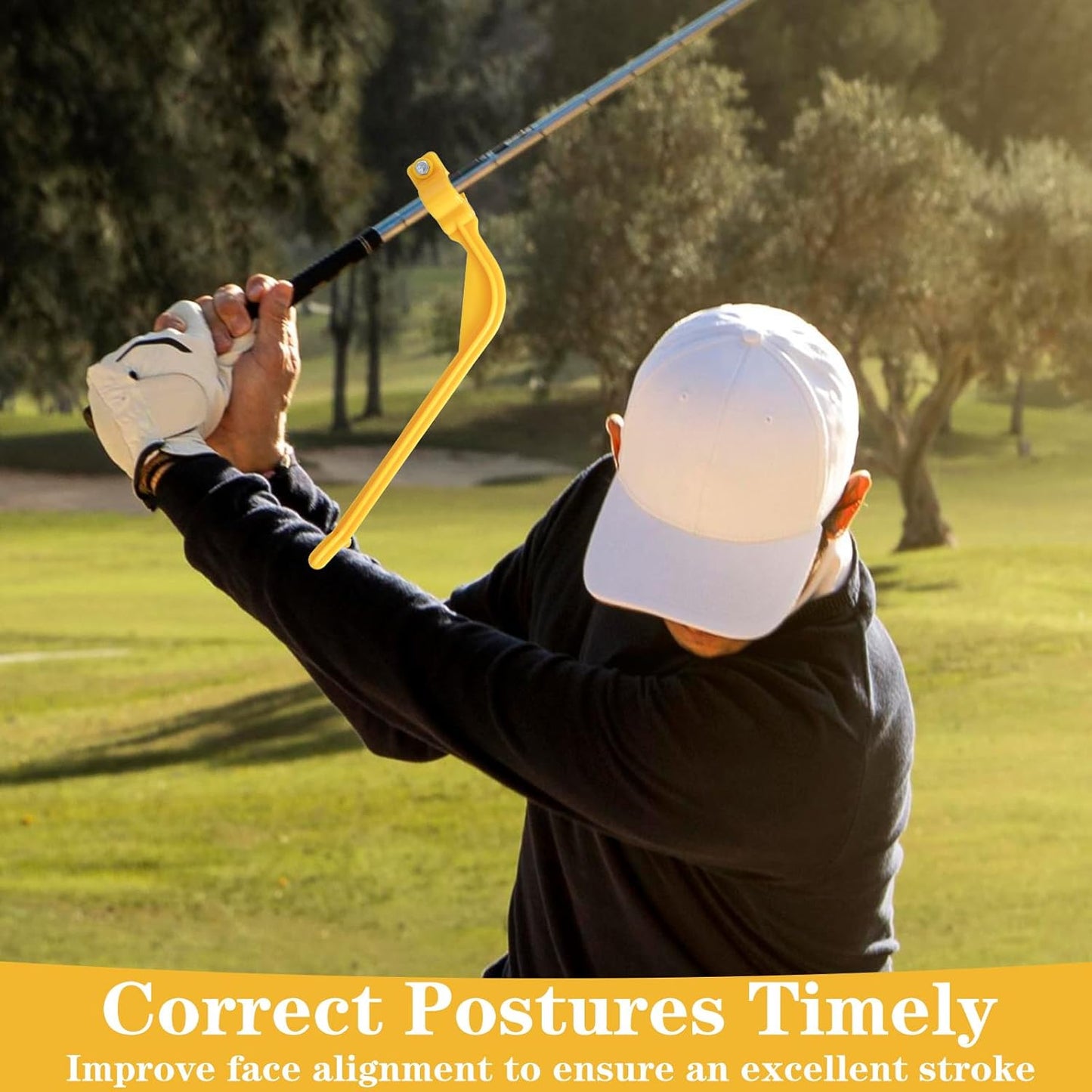 Xindojuz Golf Swing Training Aid, Golf Training Wrist Hinge Swing Correcting Trainer Tool, Stock Shot Setter V1258-DP02-B-1473