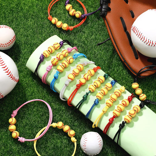 Glenmal 30 Pieces Softball Charm Bracelet Softball Gifts Baseball Party Favors Adjustable Inspirational Sport V1258-DP02-B-1548
