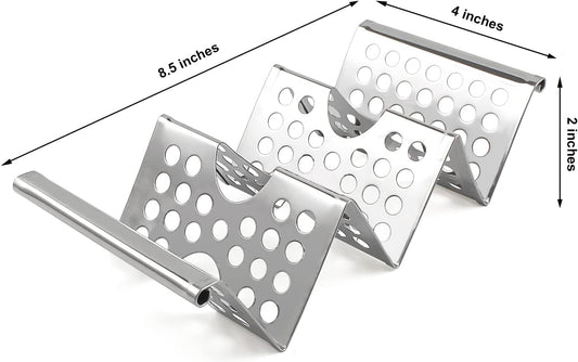 4 Pack Stainless Steel Taco Holders, Premium Taco Stands, Holds 2 Or 3 Tacos Each Taco Tray, Taco Rack With V1258-DP02-B-1727