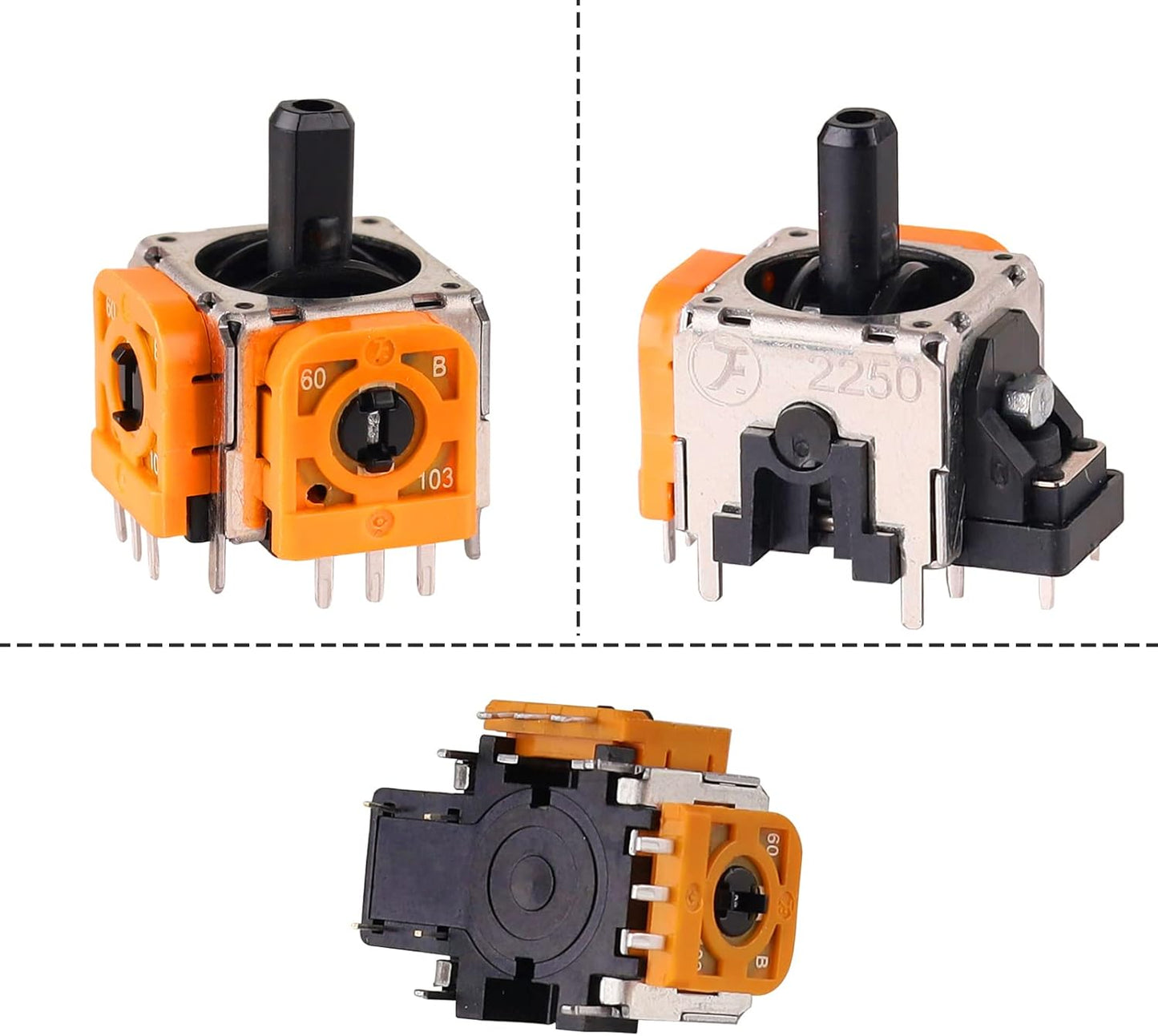4pcs Joystick Replacement for PS4 Controller, Precision Accurate Thumbsticks Analog Part Stick Drift Fix V1258-DP02-B-173