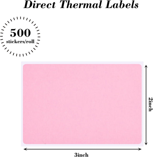 3"x2" Inch Thermal Printer Labels - Adhesive Waterproof Address and Barcode Stickers for Laser/Inkjet V1258-DP02-B-1760