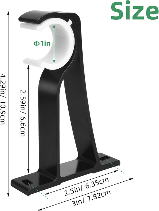 Curtain Rod Bracket, 4 Pack Heavy Duty Rods Holders Black Curtain Rod Hooks Brackets for Wall Single Drapery V1258-DP02-B-1812