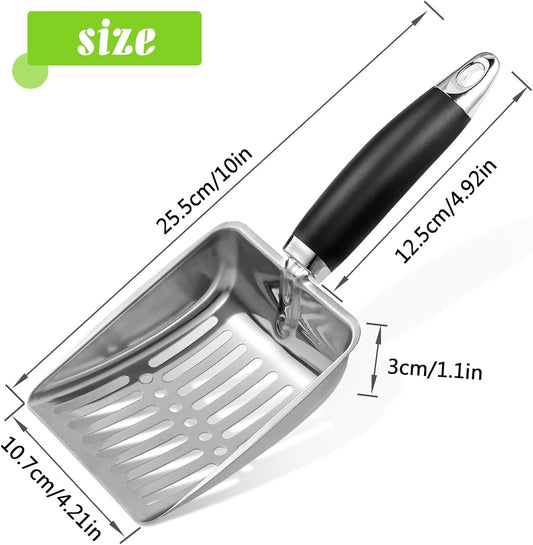 Cat Litter Scoop - Stainless Steel Metal Cat Litter Scoop-Kitty Metal Scooper-Sturdy Mesh Scooper - Mesh V1258-DP02-B-1830