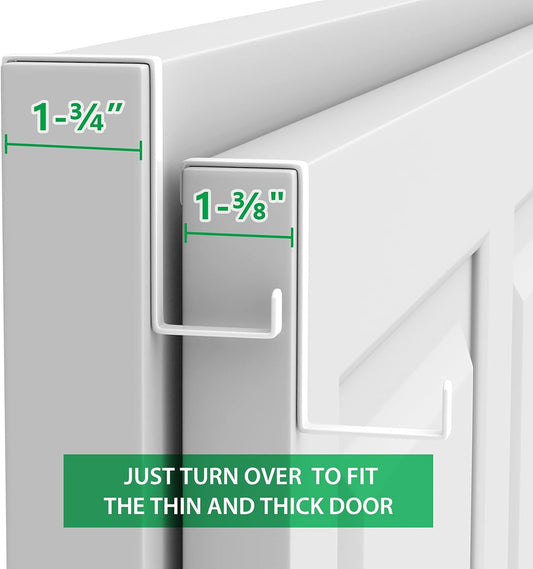 Over The Door Hooks 10 Pack, Z-Shaped Door Hanger Hook Fits The 1 3/8" and 1 3/4" Door Widths, Reversible V1258-DP02-B-1839