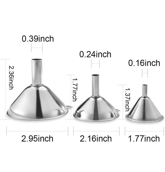 Stainless Steel Funnels, 3pcs Mini Filling Kitchen Funnel, Sizes Large To Small Funnels for Transferring V1258-DP02-B-1870