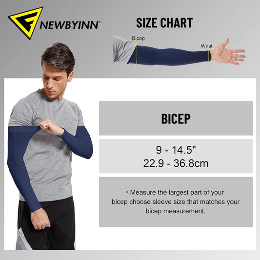Arm Sleeves for Men Women Youth, UV Sun Protection, Tattoo Cover Up, Cooling, Compression Sports Sleeve - 2 & V1258-DP02-B-1871