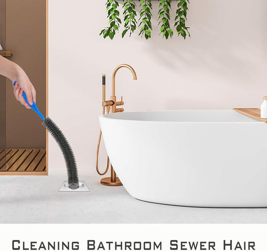Drain Cleaning Brush Set, Flexible Long Pipe Snake Hair Clogs Catcher Cleaner Tool for Toilet, Sewer Drain, V1258-DP02-B-1942