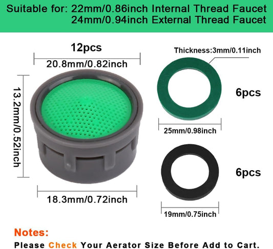 Faucet Aerator, Flow Restrictor Insert, Sink Aerator Replacement Parts for Bathroom or Kitchen Sink Faucet V1258-DP02-B-1953
