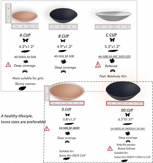 3 Pairs Round Seam Women's Removable Sports Yoga Bra pad, Bikini Top Bra Pads Insert V1258-DP02-B-1970