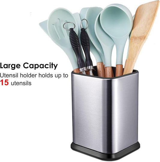 Stainless Steel Kitchen Utensil Holder for Countertop, Spoon Spatula Organizer,Modern Rectangular Large V1258-DP02-B-1971
