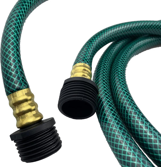 PVC Garden Hose 1/2 Inch, 5 FT Flexible Water Hose Green with Male and Female Plastic Fittings - No Leaking V1258-DP02-B-1979