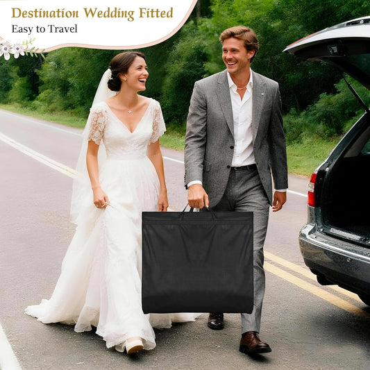 72" Wedding Dress Garment Bag for Travel with 4" Gusseted Long Hanging Dress Bags for Gowns for Women Garment V1258-DP02-B-1980