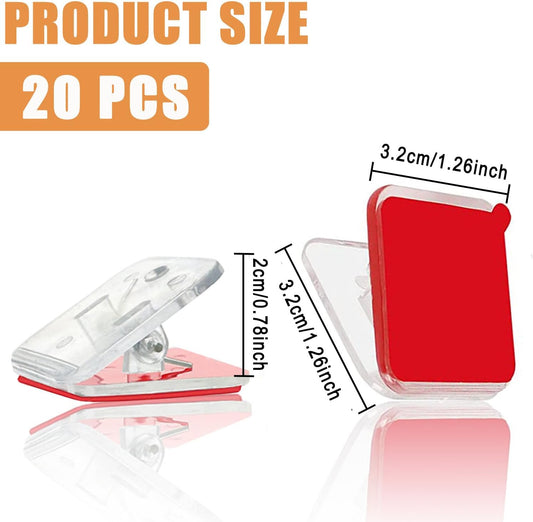 20 Pieces Self Adhesive Clips, Wall Clips,Tapestry Hangers,Photo Holders for Paper Flag Hanger,Sticky Clip V1258-DP02-B-20