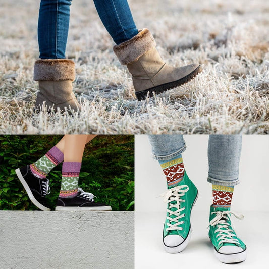 Socks for Women - Stocking Stuffers Gifts for Women - Warm Thick Soft Wool Cozy Crew Socks Christmas Gifts V1258-DP02-B-2006