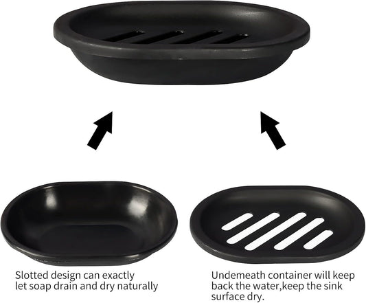 Soap Dish for Shower, 2pcs Soap Dishes Soap Savers for Bar Soap, Soap Bar Holder Shower with Drip Tray, V1258-DP02-B-2056