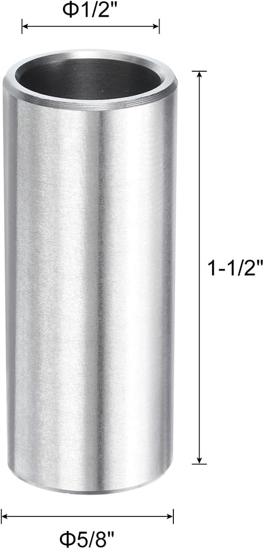 5pcs Stainless Steel Spacer 1/2" Bore x 5/8" OD x 1-1/2" Length Screw Standoff Bushing Plain Finish Round V1258-DP02-B-2111