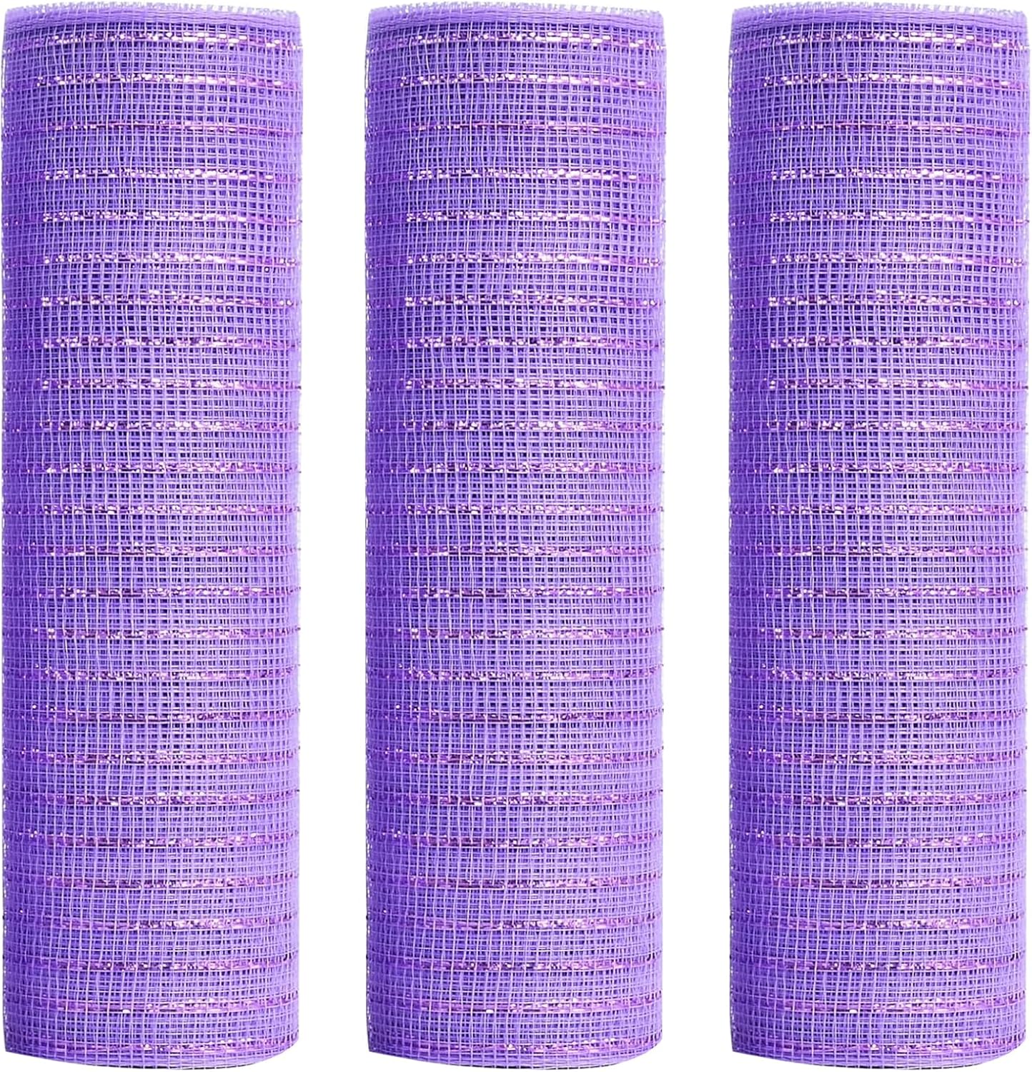 Purple Deco Mesh, Easter Ribbons with Metallic Foil, Poly Mesh Ribbon for Spring Wreath Making, Easter Day V1258-DP02-B-2324