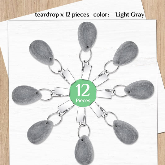 12 Pcs Tablecloth Weights Tablecloth Pendant Teardrop Shape Table Cover Weights with Metal Clips for Outdoor V1258-DP02-B-239