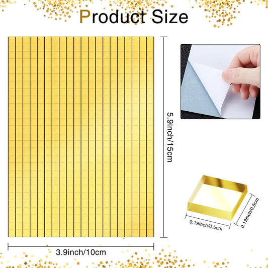 3600 Pieces Mirrors Mosaic Disco Ball Mirror Tiles Self-Adhesive Real Square Glass Mirror DIY Tiles for Craft V1258-DP02-B-247