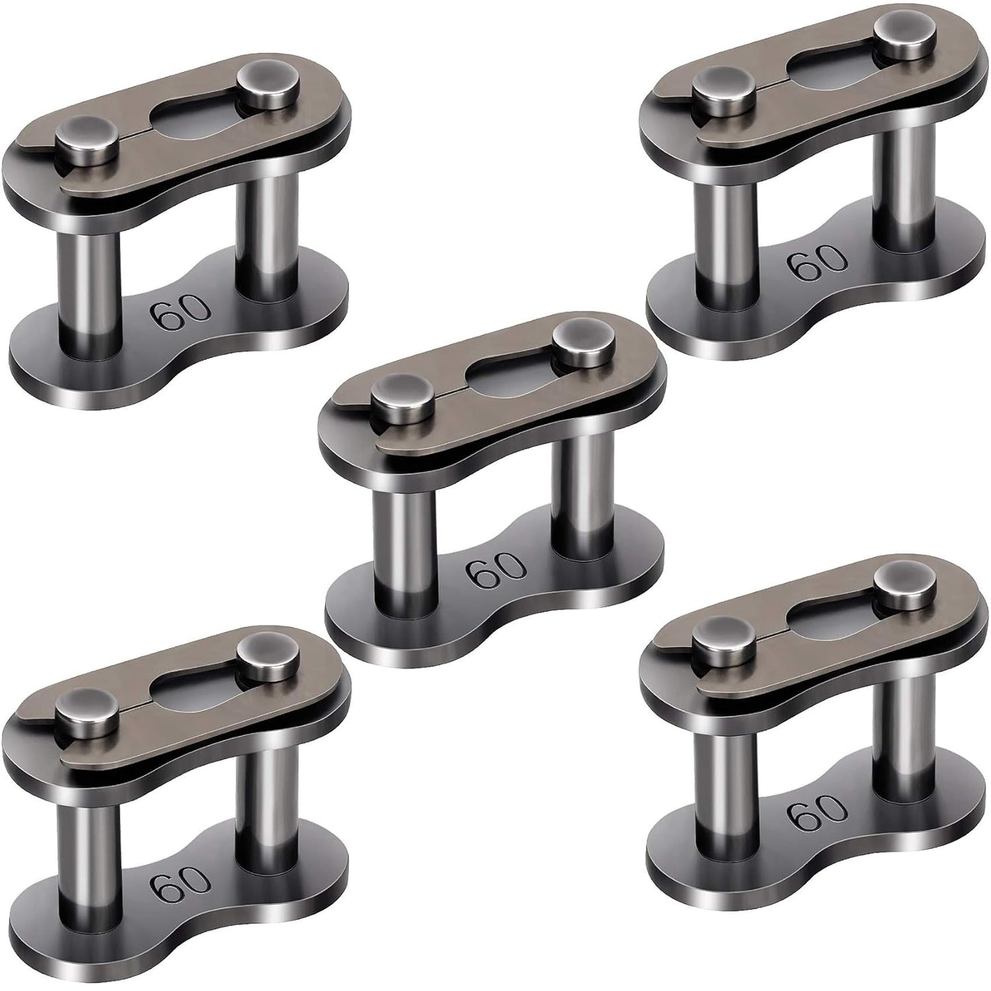 5 Pack #60 Roller Chain Connecting Links, Master Connector Link for Agricultural Machine, Tractors V1258-DP02-B-2507