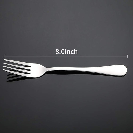 Silverware, Dinner Fork 8 Inches, Forks Set of 12 Premium Food Grade Stainless Steel Forks for Home Kitchen V1258-DP02-B-262