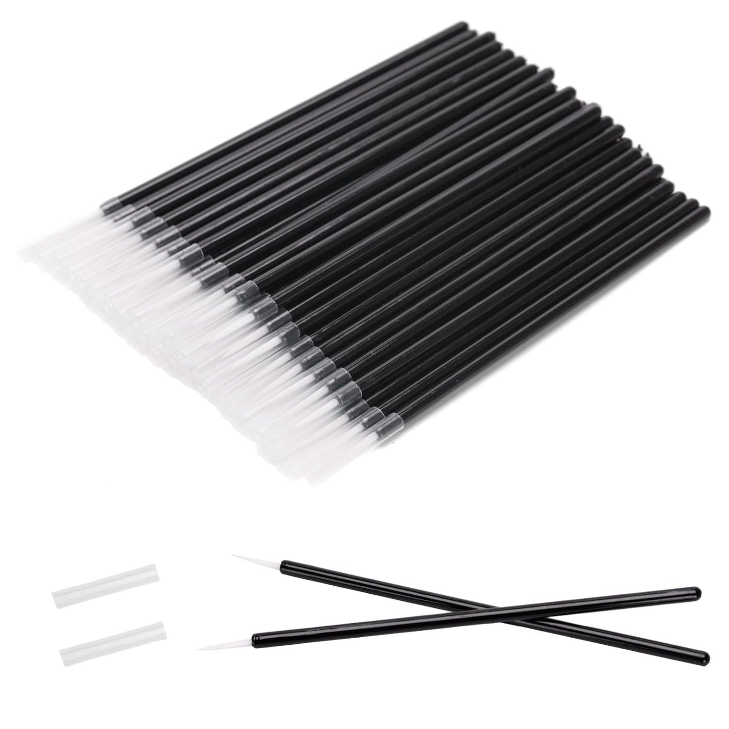 100pcs Eyeliner Brush, Disposable Pointed Makeup Applicators, Black Eyelash Serum Brushes & Eyeshadow V1258-DP02-B-2714
