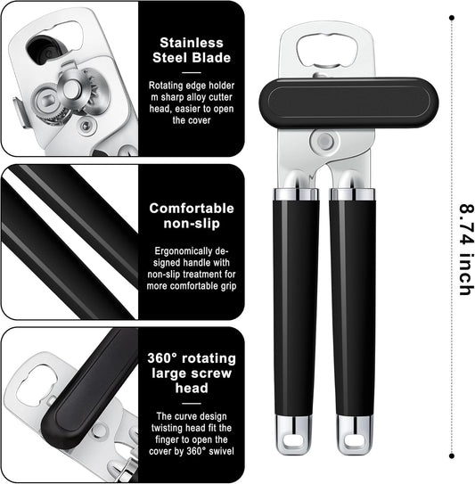 XL Large Heavy Duty Can Opener Manual Smooth Edge, Hand Held Can Openers for Seniors, Stainless Steel, V1258-DP02-B-274