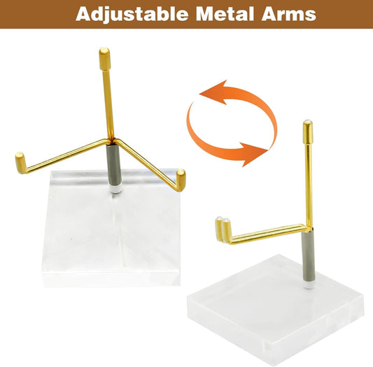 4Pcs Acrylic Easel Display Stand with Adjustable Metal Arms, Crystal Geode Stand for Gemstones Fossils V1258-DP02-B-2839