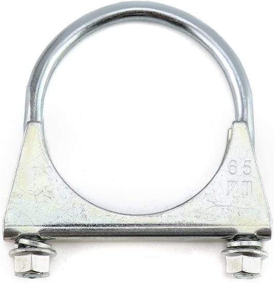 U-Bolt Muffler Tip Exhaust Hook, 2 Pack 2-1/2" OD Carbon Steel Universal Silencer Exhaust Clip V1258-DP02-B-2901