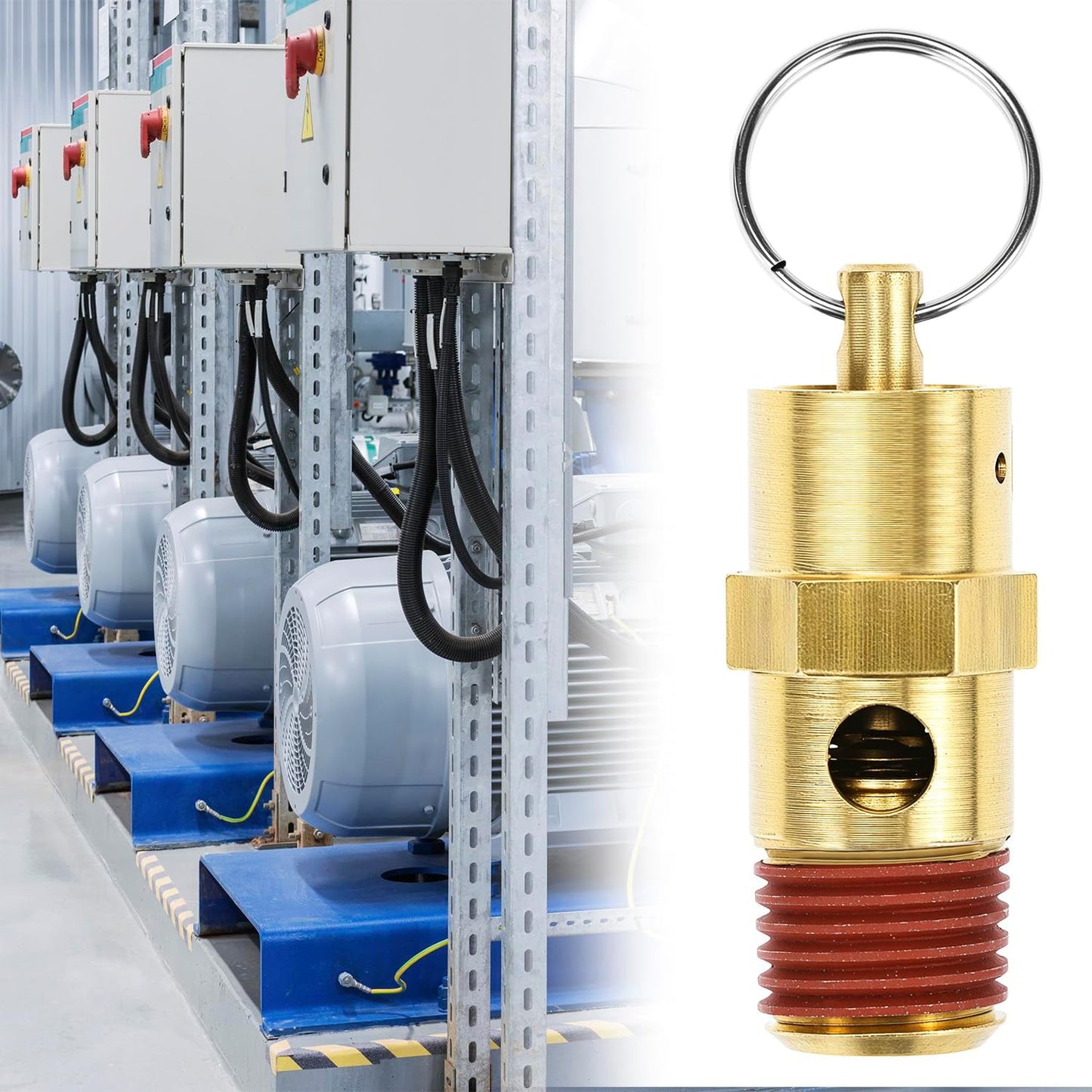 Brass Pressure Relief Valve (2 Pack) - 1/4 Inch NPT Threaded, 150 PSI Rating, Air Compressor Check Valve with V1258-DP02-B-2921