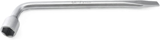 Car Spare Tire Lug Wrench for Jack, 13/16" High Carbon Steel L-shaped Tire Replacement Tool L Type Strong V1258-DP02-B-2949