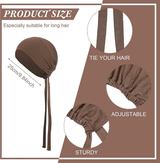 4 Pieces Women Under Scarf Hat Hijab Cap Islamic Muslim Under Scarf Turban Beanie Cap V1258-DP02-B-3015
