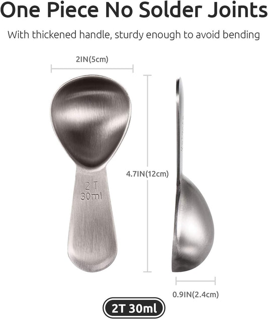 Coffee Scoop: 18/8 Stainless Steel Measuring Coffee Scoop 2 tablespoon, Short Handled Measure Scooper for V1258-DP02-B-305