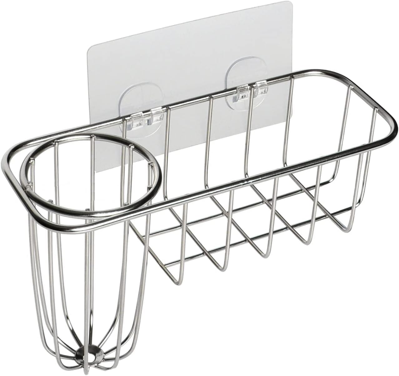 3-in-1 Sponge Holder for Kitchen Sink with Dish Brush Holder, Stainless Steel Caddy for Soap, Scrubber, No V1258-DP02-B-322