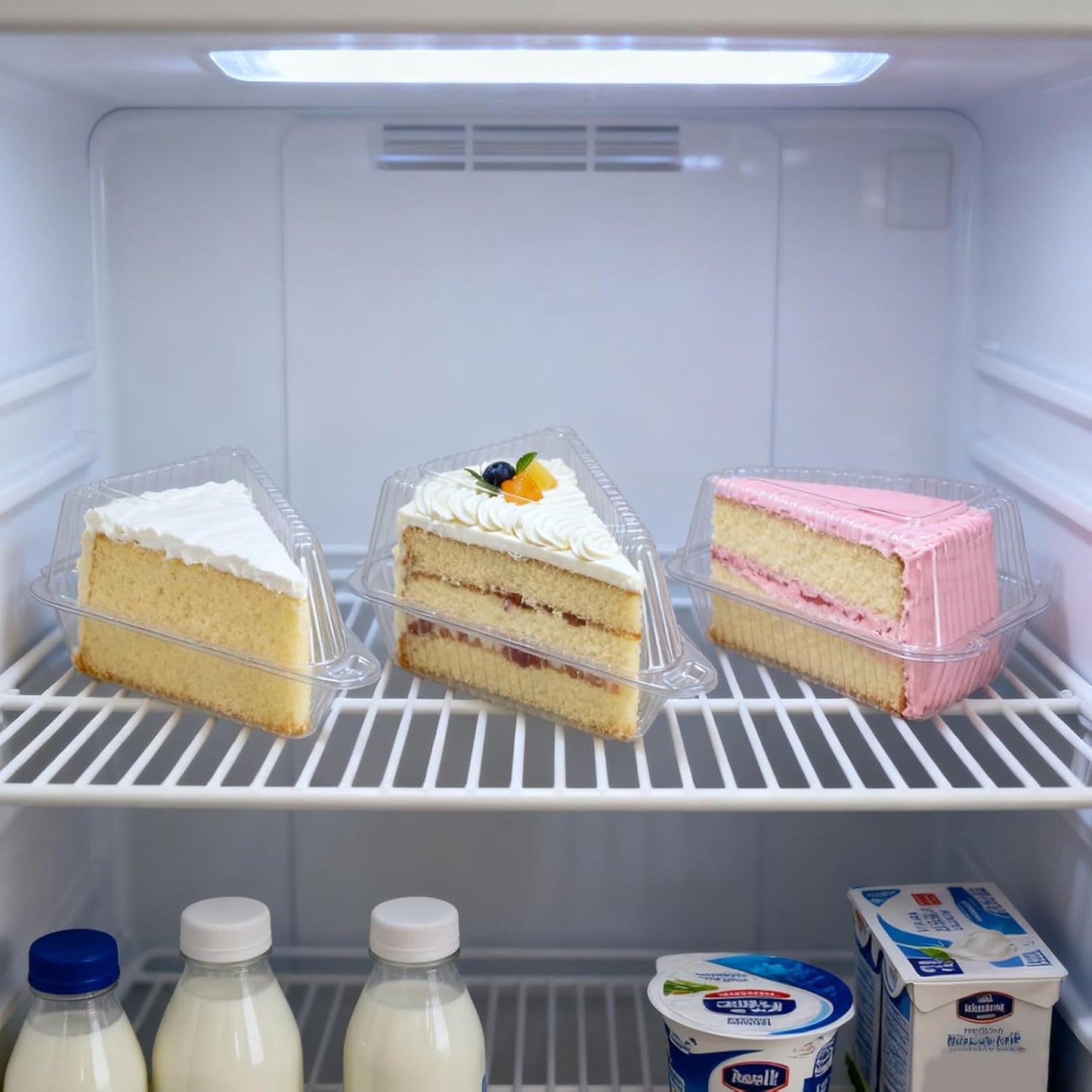 100Pcs Cake Slice Containers,Pie Slice Containers for 6"-8" Diameter Cake or Pie Slices,Individual Cheesecake V1258-DP02-B-3240