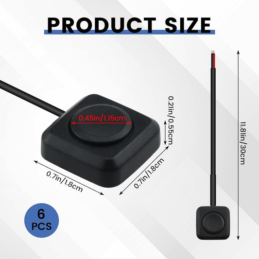 6 Pcs Momentary Push Button Switch, Surface Mount ON/Off Horn Buttons, 12V 24V Small Momentary Switch with 12 V1258-DP02-B-3262