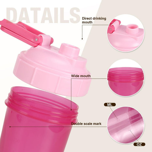 16oz Shaker Bottle, Leak Proof Sports Shaker Cups for Protein Shakes, Shaker Bottle for Pre Workout and V1258-DP02-B-3336
