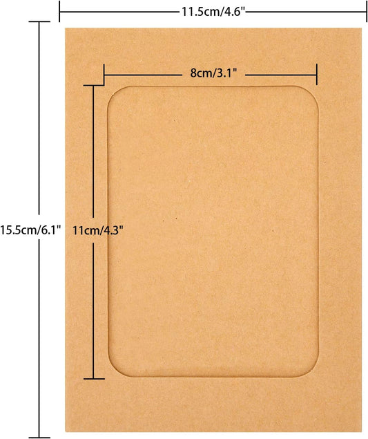 30Pcs Brown Paper Picture Frames, 4x6 inch Cardboard Photo Frames with Wooden Clips and String, DIY Picture V1258-DP02-B-3522