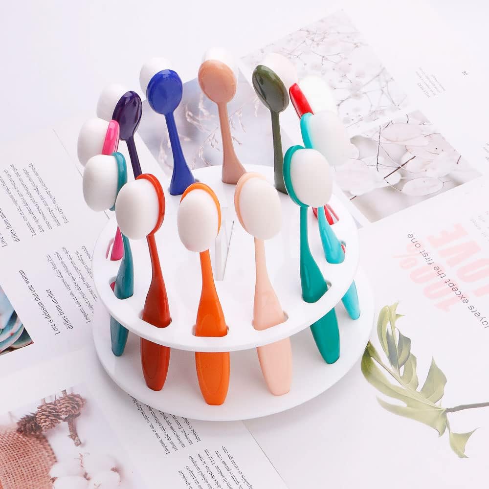 12 Hole Round Shape Drying Rack Storage Display Bracket Shelf Holder ,Spinning Storage Caddy for Oval Ink V1258-DP02-B-3541