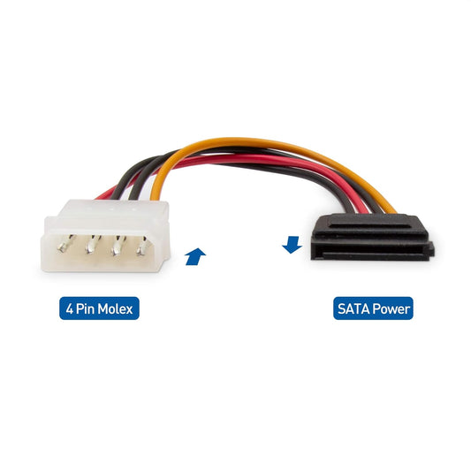 3-Pack 4 Pin Molex to SATA Power Cable (SATA to Molex) - 6 Inches V1258-DP02-B-3589