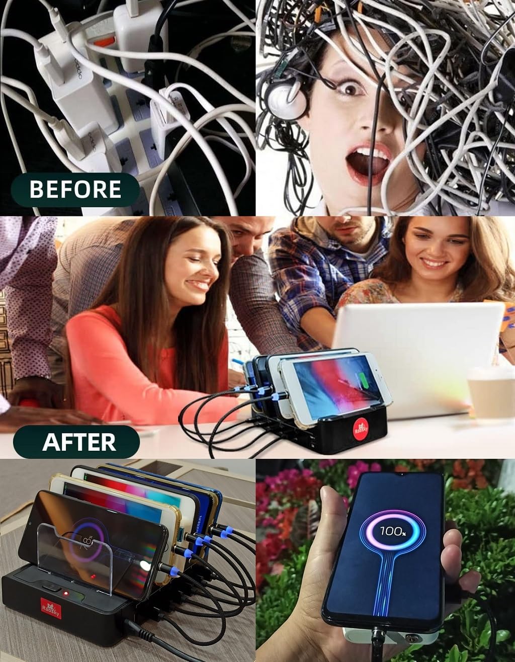 2in1 10pcs Magnetic Charging Tips, 360 Rotate Tips for USB-C/Micro Ports, Water-dustproof, No Cord, Non-Data V1258-DP02-B-3634