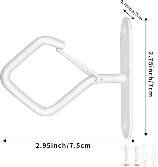 Ceiling Plant Hooks with Safety Buckle, White Metal Hanging Hooks for Plants, Wind Chimes, Bird Feeders, 3 V1258-DP02-B-3653