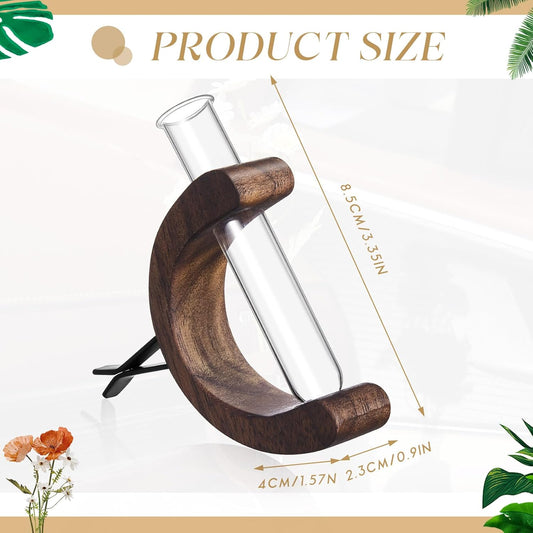 2 Pcs Mini Glass Car Flower Vase Clip Holder Car Propagation Vase Vent Clip Plant Holder Auto Glass Tube for V1258-DP02-B-3718