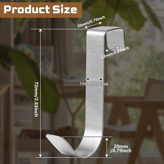 6 Pack Over The Cabinet Door Hooks Silver Towel Hook Over Bathroom Frameless Glass Door Office Kitchen Towel V1258-DP02-B-3764