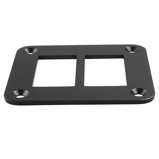 2 Gang Rocker Switch Panel Housing Holder, Rocker Toggle Switch Aluminum Housing Bracket with Screw, Black V1258-DP02-B-3768